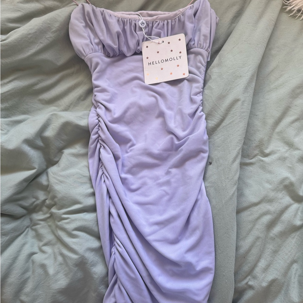 Hello Molly Soft Purple Gathered Dress